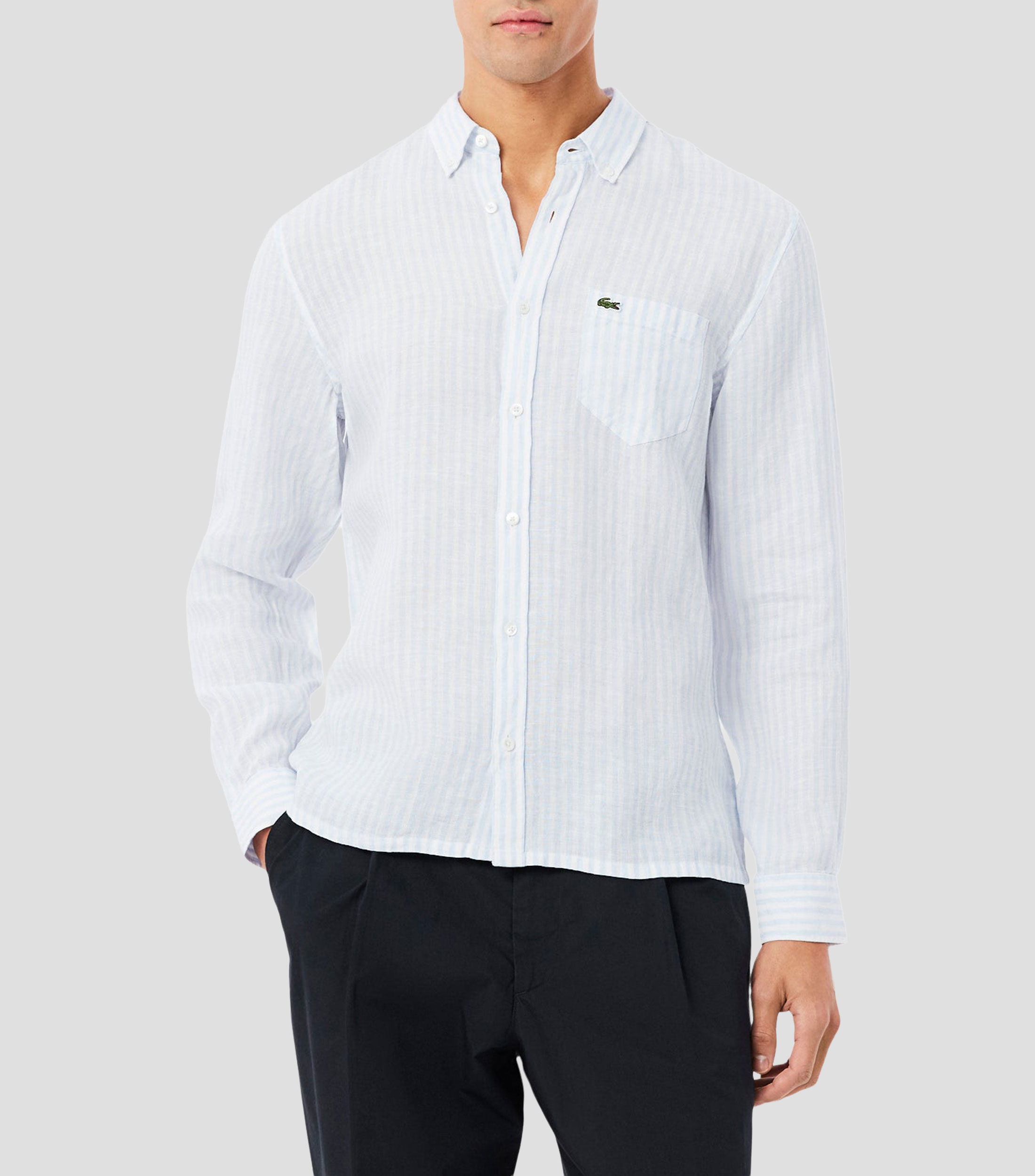 Camisa rayas manga larga Hombre